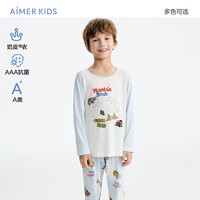 爱慕儿童(AIMER KIDS)春夏奶皮衣抗菌家居服男女童儿童套头长袖睡衣/睡裤大耳狗IP 上衣-露营之旅 150 (65-85斤)
