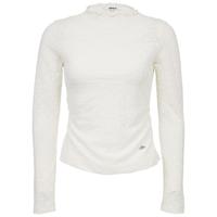 ONLY2026春季木耳边亲肤舒适弹力显瘦褶皱软糯肌理感长袖T恤