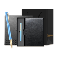 英雄（HERO）中性笔P355 0.5mm子弹头金属笔杆男女士会议签字笔 黑色单支 笔本礼盒 黑色单支-笔本礼盒