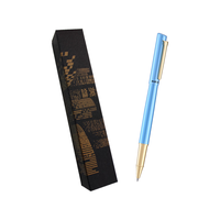 英雄（HERO）中性笔P355 0.5mm子弹头金属笔杆男女士会议签字笔 蓝色单支 简装 蓝色单支-简装