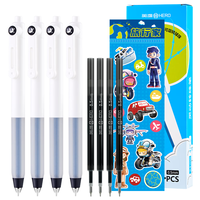 英雄（HERO）按动中性笔 旅行家三时寻迹系列办公签字黑色水笔小考试刷题手账文具套装 黑色四支装0.5mm 三时寻迹系列-黑色