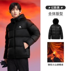 骆驼 火山羽绒服男冬季短款加绒加厚保暖面包服防寒男装外套