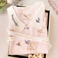 云朵棉月子服纯棉春夏季薄款睡衣产后产妇哺乳家居服透气吸汗
