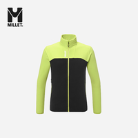 MILLET觅乐UBIC系列户外徒步男士立领秋冬保暖抓绒开衫 MIV10448 荧光绿 S