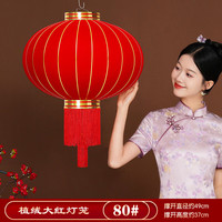 珺北2026大红灯笼灯吊灯一对大门口大号阳台过年春节元旦装饰挂饰 80+红穗【全红】 一对装