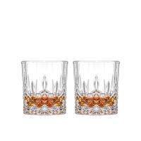 CLITON 玻璃洋酒烈酒杯威士忌杯子2只装水晶雕花烈酒杯