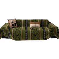 朴叙雪尼尔沙发盖布巾防滑防猫抓沙发巾高级感加厚全盖沙发套罩毯 繁花-绿(雪尼尔-柔软亲肤) 180*130cm