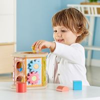 Hape炫彩积木分类盒木制宝宝男女孩婴幼儿童益智玩具 颜色认知