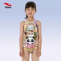 浩沙 新款连体三角泳衣儿童专业竞技训练比赛个性卡通时尚长训