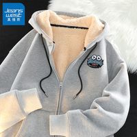 JEANSWEST/真维斯 加绒加厚 男士羊羔绒开衫外套