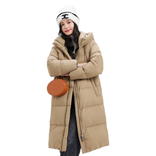 雪中飞 190g充绒 超级加厚90%绒连帽长款羽绒服 三色可选