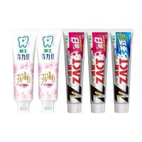 狮王美白牙膏樱花牙膏2支+渍脱去烟渍牙膏薄荷3支清新