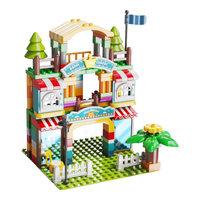 费乐（FEELO）大颗粒拼装积木玩具兼容乐高儿童男孩新年176粒别墅1652