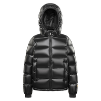 高梵【黑金儿童鹅绒服】4.0旗舰新款男女童短款连帽鹅绒面包服羽绒服 黑色 1