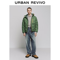  URBAN REVIVO 连帽抽绳 男士羽绒服