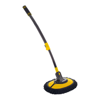 美家日记 洗车拖把 汽车21°弯杆126cm软毛刷头专业可伸缩擦车工具洗车