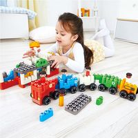 Hape都市交通工具软积木PolyM2-6岁男女孩管道创意拼搭益智力玩具