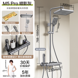 四季沐歌 M5pro 四功能琴键冷热花洒套装 暗影灰