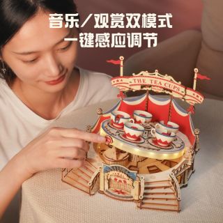  ROKR/若客 创意摆件 木质积木拼装模型
