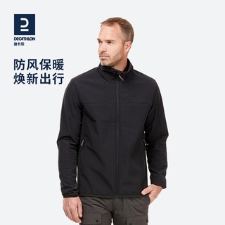 迪卡侬男式山地徒步防风保暖夹克  - 卡其色丨 4173111 L
