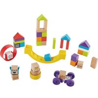 Hape好奇多乐积木套1-2-3岁木制宝宝男女孩智力拼搭儿童益智玩具