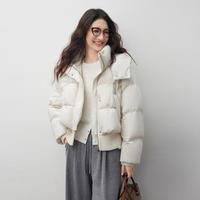 朗文斯汀 女士针织拼接连帽羽绒服