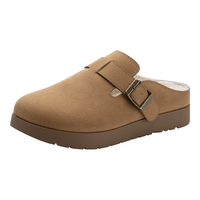 大东勃肯鞋女鞋2024冬季时尚休闲简约平底中跟套脚圆头0719 棕色 36 (230mm)