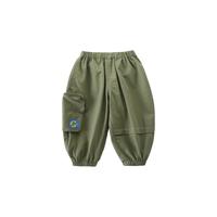 巴厘小猪男童休闲裤春季女大童纯棉工装裤潮酷时髦长裤春装束脚裤儿童裤子 军绿 150 cm 150cm