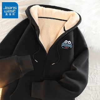  JEANSWEST/真维斯 加绒加厚 男士羊羔绒开衫外套