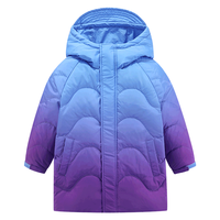 雪中飞kids童装儿童羽绒服2023洋气女童中大童渐变连帽羽绒服 粉蓝色 140