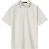gxg.jeans男装 多色休闲字母提花翻领男式POLO衫男短袖 25夏 米色 L (175)