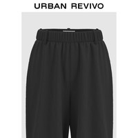 URBAN REVIVO 时尚休闲运动风 女士阔腿裤 黑色 (偏长) S