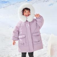 JELLYBABY 【三防发热新年装】冬款女童中长款棉服夹棉加厚棉袄中大童外套