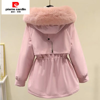 pierre cardin/皮尔·卡丹 加绒加厚 女士棉衣外套 大毛领