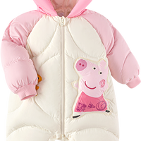 巴拉巴拉 小猪佩奇IP婴幼羽绒服宝宝外出连体衣冬装哈衣爬服撞色保暖加厚