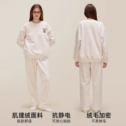 TEENIE WEENIE 小熊肌理绒套头睡裙加绒加厚保暖家居服睡衣