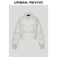 UR2025冬季新款女装流光风立领绗缝短款超宽松棉服UWM150049