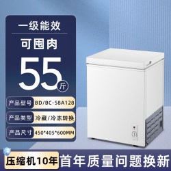冰熊 降噪冰柜家用小型全冷冻箱冷藏两用迷你无霜商用一级能效冷柜