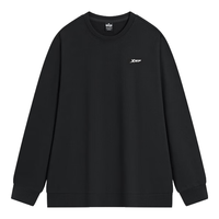 XTEP特步男子经典户外运动套头保暖卫衣休闲时尚百搭 正黑色 M 