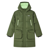 安德玛（Under Armour）【UAKIDS热力羽绒】男大童长款防风双拉拉链保暖羽绒服244106308 军绿 150