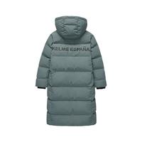 KELME /卡尔美运动羽绒服足球训练长款保暖连帽外套 灰绿色 M/170