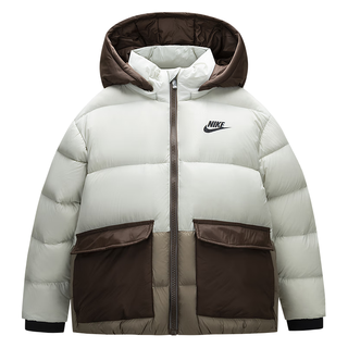 NIKE 耐克童装男童羽绒服新年红色拜年服保暖舒适儿童上衣外套 桦树白 160 /80(XL)