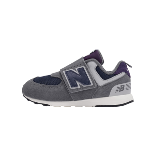 new balance BALANCE0-4岁儿童秋冬舒适轻便魔术贴学步鞋574K 灰色/深蓝色 27.5 内长17cm