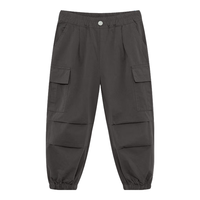 左西女童裤子秋装儿童工装裤2024女孩户外休闲束脚长裤 灰色 110 