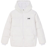 安德玛（Under Armour）【热力羽绒】男女童冬季款连帽保暖儿童户外运动羽绒服244106148 白色 170