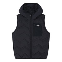 安德玛（Under Armour）【热力羽绒】童装秋冬羽绒马甲男女大童休闲保暖背心244105143 黑色 130