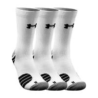 安德玛 UA安德玛运动袜3双装女中长筒袜男专业跑步篮球耐磨防滑黑白灰袜