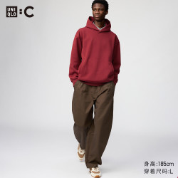 优衣库 合作款/男装女装廓形长裤/休闲裤裤子484875 34 驼色 M