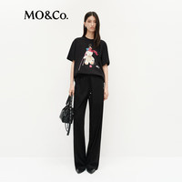 MO&Co./摩安珂 抗菌防螨 女士短袖T恤 黑色 S /160