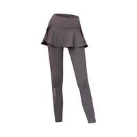 悦步 假两件运动长裤女加绒高腰防走光跑步裤羽毛球服速干瑜伽裤裙